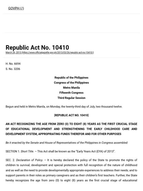 ra 10410 early years act|DSWD Field Office I Official Website .